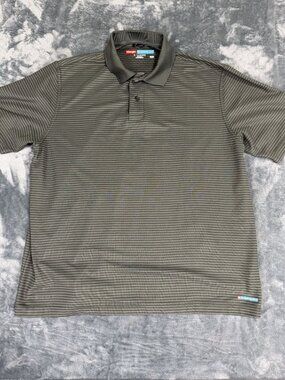 Wrangler Mens Olive Striped Short Sleeve Polo Shirt XL